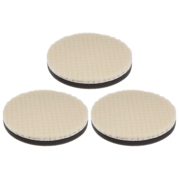 3Pack Wool Polishing Pads 5 inch Felt Sponge Pad Hook and Loop Buffing Wheel Medium Polishing Pad