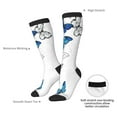 thumbnail image 4 of Honeii Blue Flying Butterflies Print Long Socks,Novelty Design Socks Gift for Men and Women,Crew Socks,Calf Socks, 4 of 6