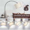 thumbnail image 4 of Dimmable Arc Floor Lamp, Floor Lamps for Bedroom, Farmhouse Standing Lamp with Adjustable Hanging Shade, Tall Pole Lamp, Mid Century Floor Lamp for Living Room, Over Couch, 9W LED Bulb Included-Brown, 4 of 14