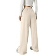 thumbnail image 4 of Girls Bow Sweatpants Wide Leg Straight Cut Baggy Casual Pants with Drawstring Waist for Everyday Wear 2026 Beige 110, 4 of 6