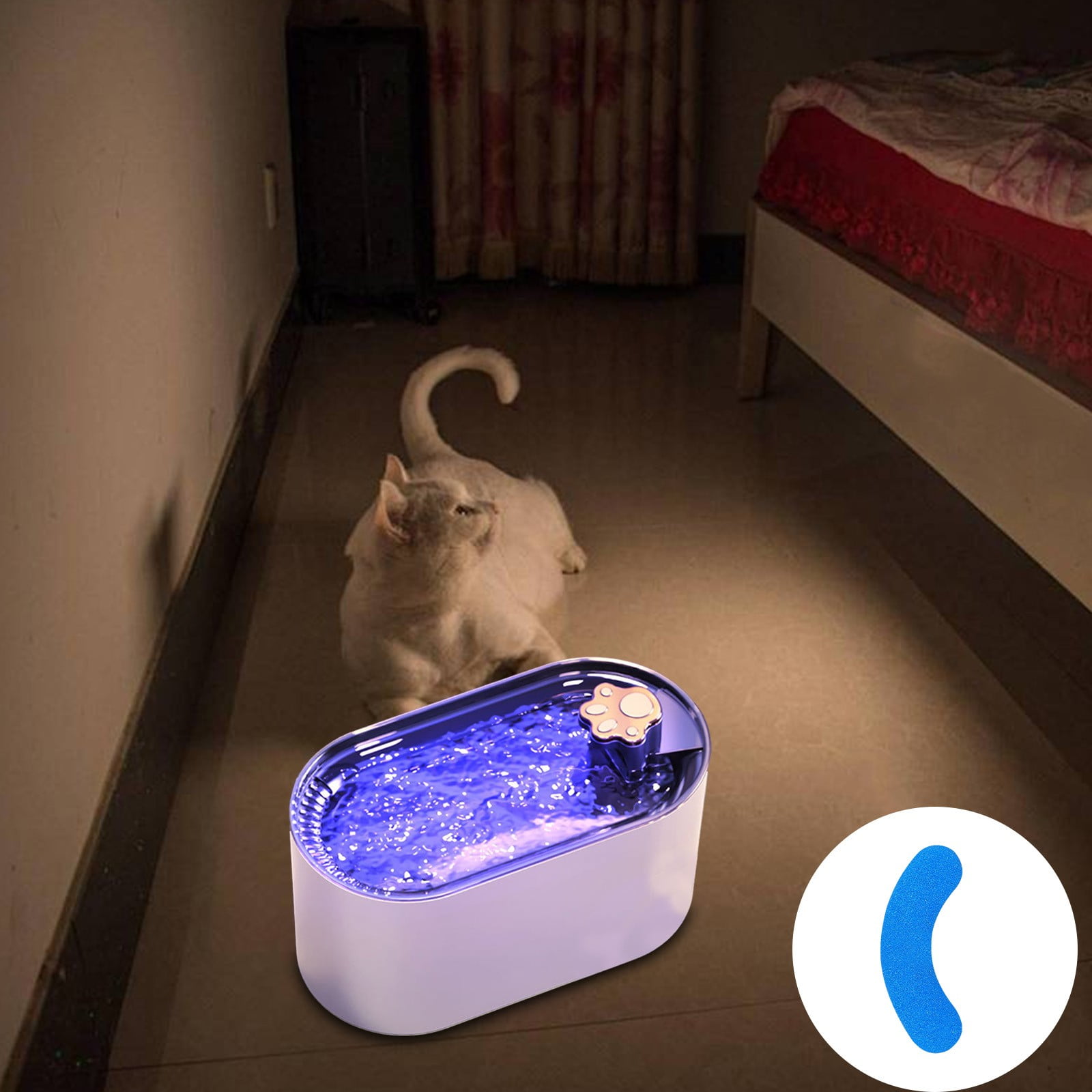 B Led Indicator Pet Water Fountain 3L Automatic For Cats Dogs Silent Pump Triple Filtration Usb