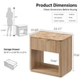 thumbnail image 2 of Hvoonc 24"H Fluted Wood Nightstand with Drawer, Small Oak Bedside Table with Faux Marble Top for Bedroom Living Room, 2 of 6