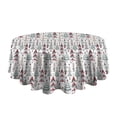 thumbnail image 5 of White Christmas Tree Pattern Round Tablecloth 60"x60",Wrinkle Wipeable Table Cloth for Kitchen Dining Room Picnic Patio Party, 5 of 6