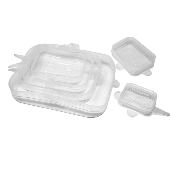 Norpro Reusable Rectangle Silicone Lids, Assorted, Clear