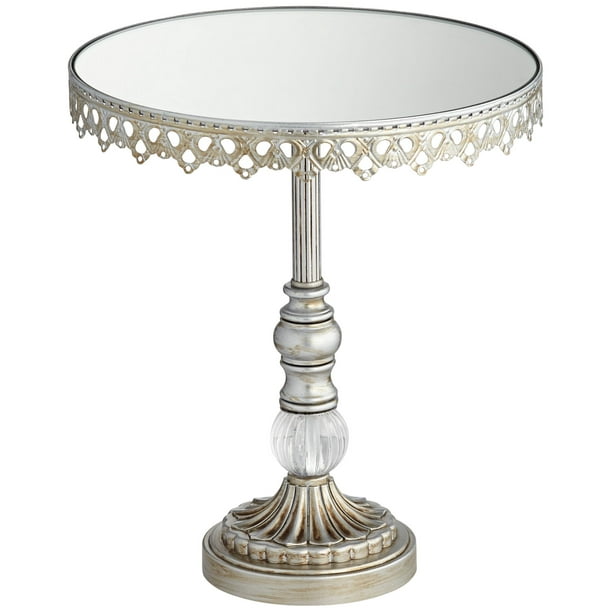 Dahlia Studios Antique Silver Mirror 12x10 Round Cake Stand Com Dahlia Studios Antique Silver Mirror, Round Silver Mirror Cake Stand