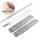 thumbnail image 3 of Plumero de piel, cepillo de polvo largo ajustable y 2 fundas de tela lavables, trapeador doméstico de plumero plano flexible para limpiar la suciedad y el cabello debajo del sofá Zhivalor MZQ-0624, 3 of 4