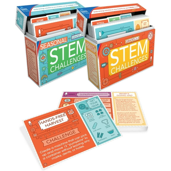 Carson Dellosa STEM Challenges Bundle Science Learning Cards (60 activity cards) Grade 2-5