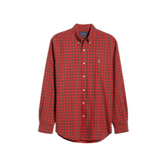 POLO RALPH LAUREN Classic Fit Plaid Button-up Oxford Shirt In Ruby/yellow