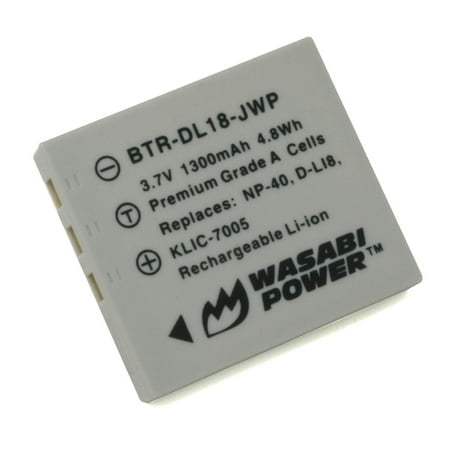 Wasabi Power Battery for Pentax D-LI8, D-LI85, D-L18 and Pentax Optio A10, A20, A30, A36, A40, E65, L20, S, S4, S4i, S5i, S5n, S5z, S6, S7, SV, SVi, T10, T20, W10, W20, WP, WPi, X
