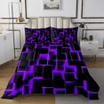 thumbnail image 1 of Erosebridal Neon Geometry Coverlet Set King,Stereoscopic Gradient Plaid Bedding Set,Kids Room Decorative,Ultra Soft,3 Pieces, 1 of 5