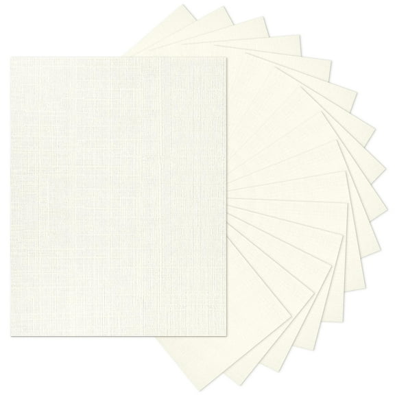 8.5 x 11 Ivory Textured Cardstock Linen Paper, Goefun Light Cream Cardstock Wedding Invitation Cards 80 lb Linen Paper for Printing, Invitations, Arts & Crafts and Business Cards, 100 Pack