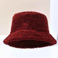 thumbnail image 3 of Sombrero de pescador Bling Bling grueso y cálido rojo, 3 of 10