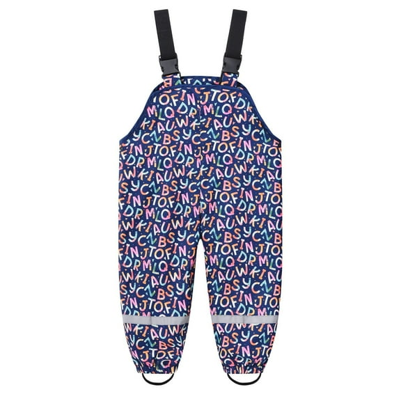 XQYLOS Toddler Unisex Water proof Rain Pants, Mud Dirt Proof Suspender Overalls with Bib Design, Play Trousers for Outdoor Activities, Easy Clean Lightweight Protection