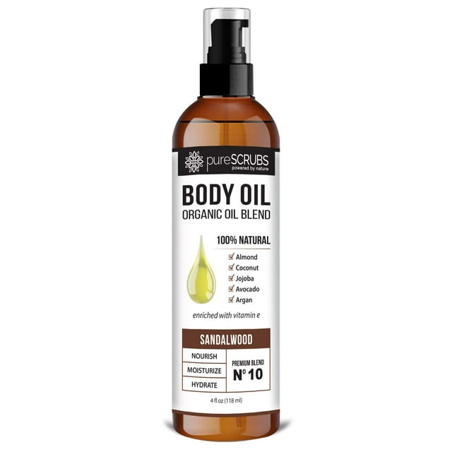 Aceite corporal en aerosol PureScrubs, ultra hidratante, sándalo, 120 ml