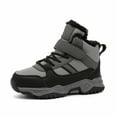 thumbnail image 2 of LYHaoo Boys Winter Lined Ankle Boots Comfortable Warm Athletic Sneakers For Toddlers And Kids Outdoor Play And Casual Walking Sizes 1 Bid Kid Black(9-9.5 Years), 2 of 6