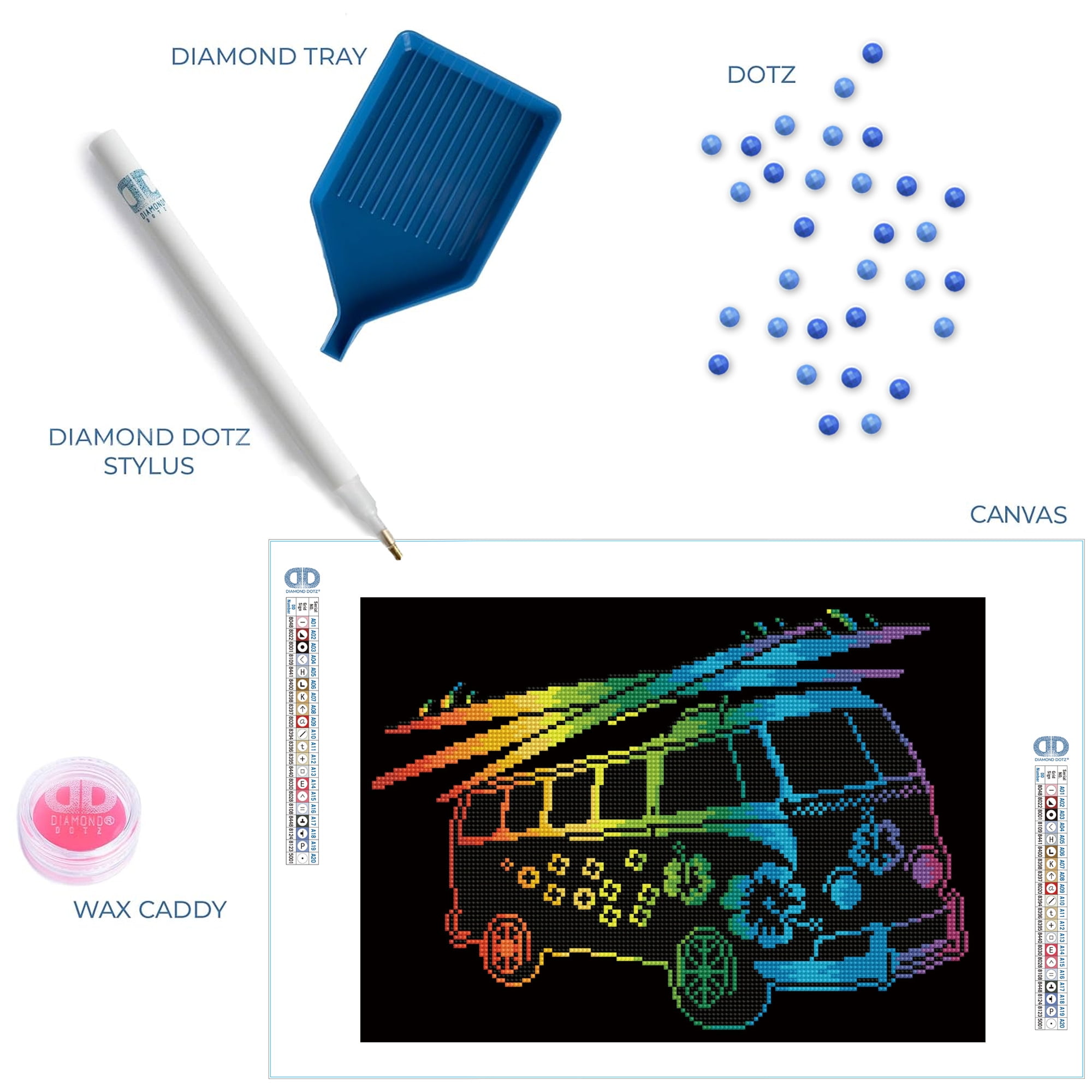 Diamond Dotz Cool Combi Retro  Diamond Painting Kits for Adults - Diamond Art Kits a Relaxing Creative Craft Kit with Dotz Gems 16"x12"