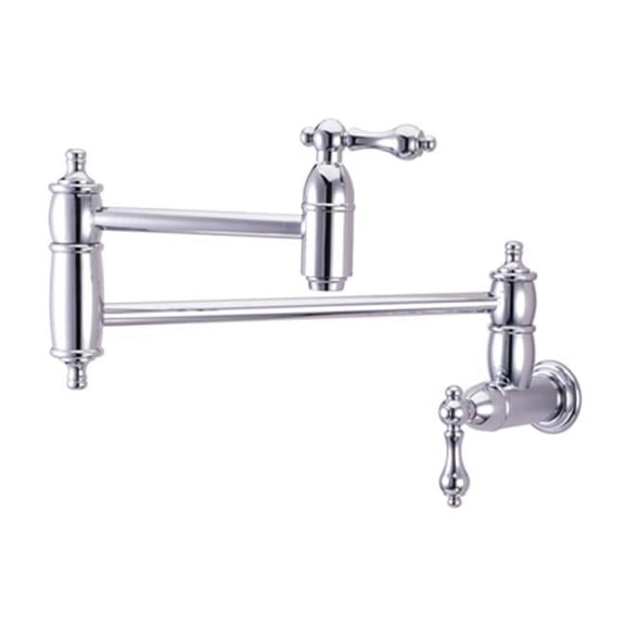 Kingston Brass Restoration Pot Filler - Polished Chrome Finish