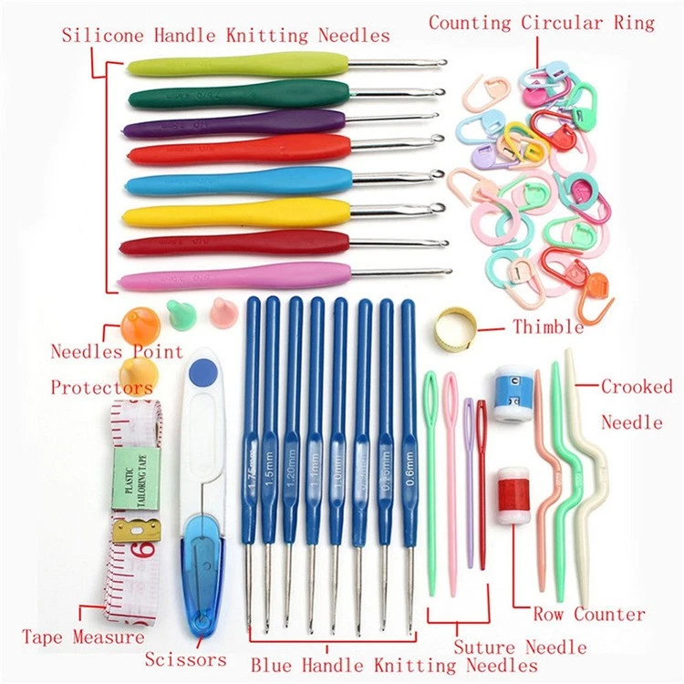 KNACK - Crochet Set Handmade Wool Crochet Crochet Tool Set Combination Bag Metal Aluminu
