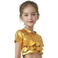 thumbnail image 4 of Gunia Girls Sequin Top Glitter Sleeveless Dance Blouse Performance Dancewear Party Sparkly Tops For Girl Gold, 4 of 4