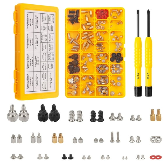 HQVOIC PCIe NVMe M.2 SSD Mounting Screws Kit Standoff for Motherboard, SSD, HDD Hard Drive, CD-ROM, Fan, PC Case