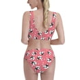 thumbnail image 5 of High Waisted Bikini Sets For Women, French Bulldog Cute Pink Swimsuits Tummy Control, Two Pieces Bathing Suit, 5 of 8