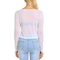 thumbnail image 4 of TKLPEHG Blouses for Women Dressy Casual Crew Neck Short Top Fashion Loose Fall Tops Long Sleeve T Shirt Solid Color Comfy Lightweight Pullover (White,S), 4 of 5