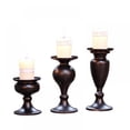thumbnail image 3 of Black Pillar Candle Holder,Metal Vintage Candle Holders for Pillar Candle Candlestick Holders Stand,Table Decorations Centerpiece for Living Room,Gifts,Wedding,4.7x3.5inch, 3 of 5