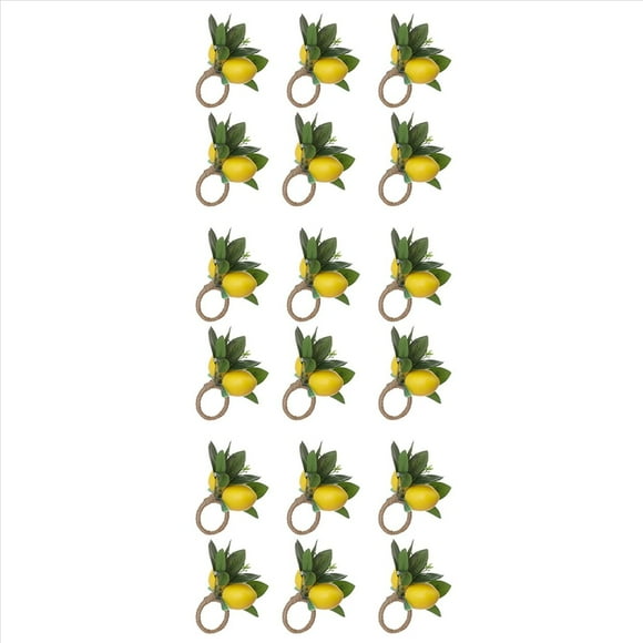 Juego de 18 Servilleteros de LimóN con Forma de Hoja de Vid de LimóN para DecoracióN de Mesa de Comedor, Banquete, Boda, CumpleañOs, Navidad.