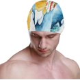 thumbnail image 2 of Wekity Swimming Cap Snowman Winter Snowflakes Unisex Adult Wekity Polyester, 2 of 4