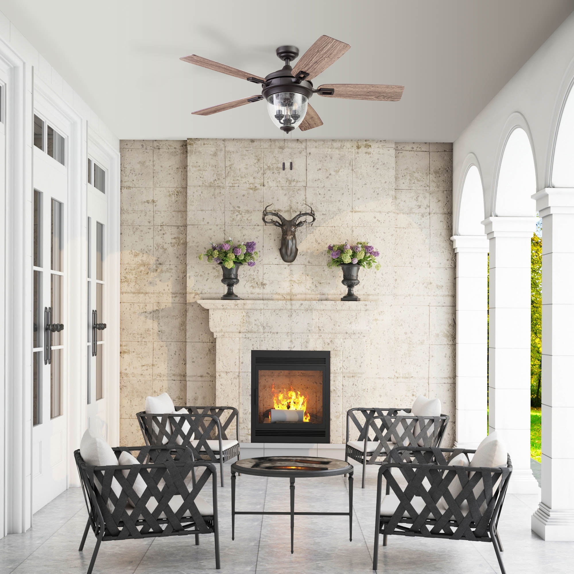 Honeywell Glencrest 52'' Iron Craftsman Ceiling Fan with Light Kit