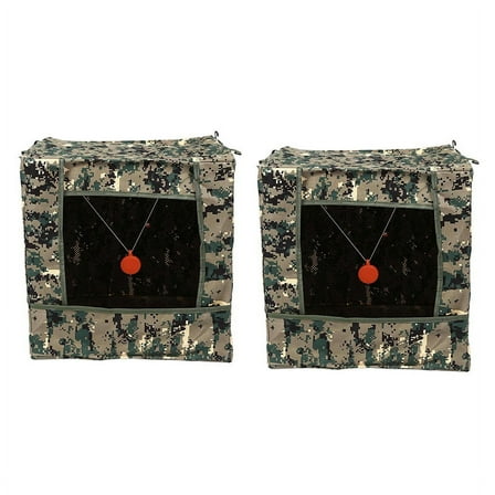 2X Foldable Target Box Aim Practice Tool Sling Shot Recycle Archery Target Case with Silicone Target Buffer Cloth