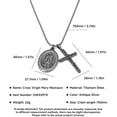thumbnail image 6 of Cross Flat Mariner Marina Crucifix Saint Mary Retro Medallion Necklace Women,Silver Color, 6 of 6
