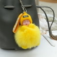 thumbnail image 3 of Soumake Doll Keychains Fluffy Sleeping Baby Multi-colored Knitted Hat Wear Baby Key Ring for Women, 3 of 8
