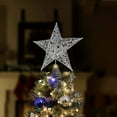thumbnail image 6 of Ornativity Silver Star Tree Topper - Christmas Glitter Star Ornament Treetop Decoration, 6 of 6