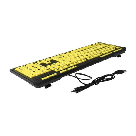 Adesso - Luminous AKB-132UY Full-size Wired Membrane Keyboard - Black/Yellow