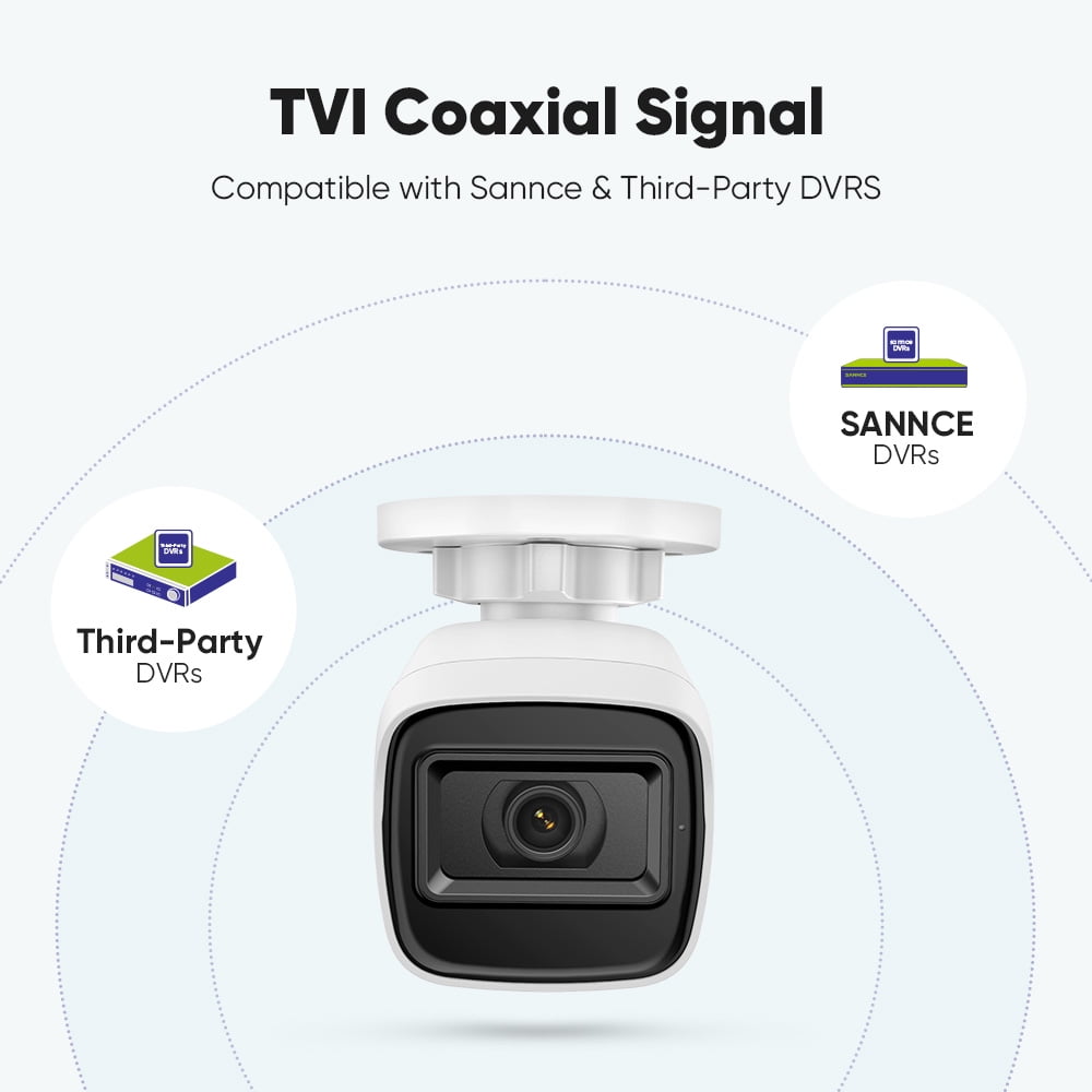 SANNCE 2PCS 2MP Full HD Wired Analog CCTV TVI-HD Outdoor Security Bullet Camera for DVR Security Camera System with Outdoor IP66 Waterproof 100 ft Night VisionB