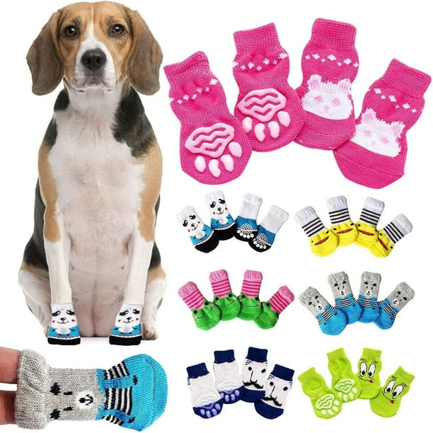CICRKHB Dog Clothes Dog Socks for Small Medium Dogs Non Slip Anti Slip Pet Puppy Doggie Grip Socks Protectors Indoor Traction Control Socks for Hardwood Floor 8 Styles Pet Supplies Walmart