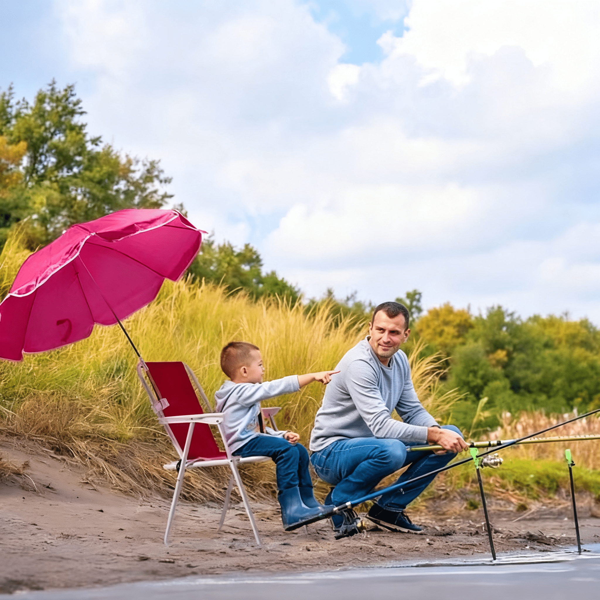 Folding Beach Chair with Umbrella for Adults, Lightweight Porable Camping Chair with 265lbs Capacity for Travel Picnic Concert & Outdoor Activities, Pink