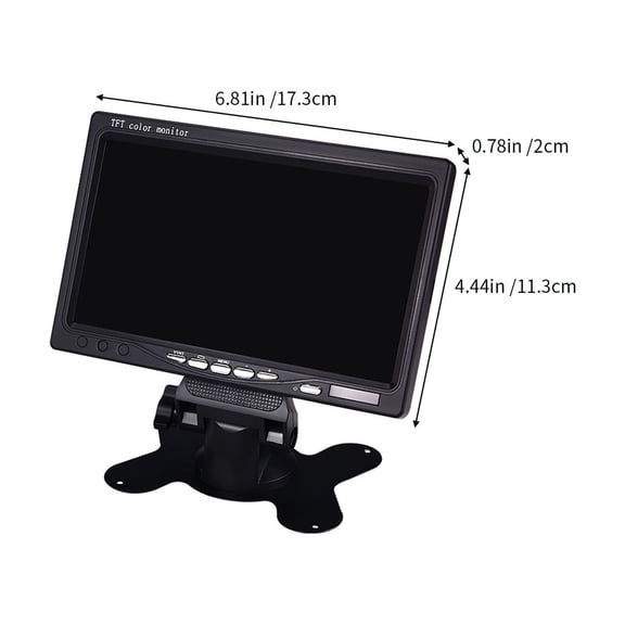 Momihoom Universal 7-inch Car Monitor with Dual Video Input, Reversing Camera Display, and HD Screen