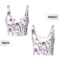 thumbnail image 5 of Fotbe Lavender Flowers Pattern Womens' Sports Bra Longline Wirefree Padded with Medium Support Sports Moisture-Wicking Workou Vest,Tank Top-XX-Large, 5 of 9