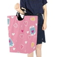 thumbnail image 4 of Yayeee Freestanding Laundry Hamper with Handle Collapsible Large Storage Basket for Clothes, Love Connection, 4 of 7