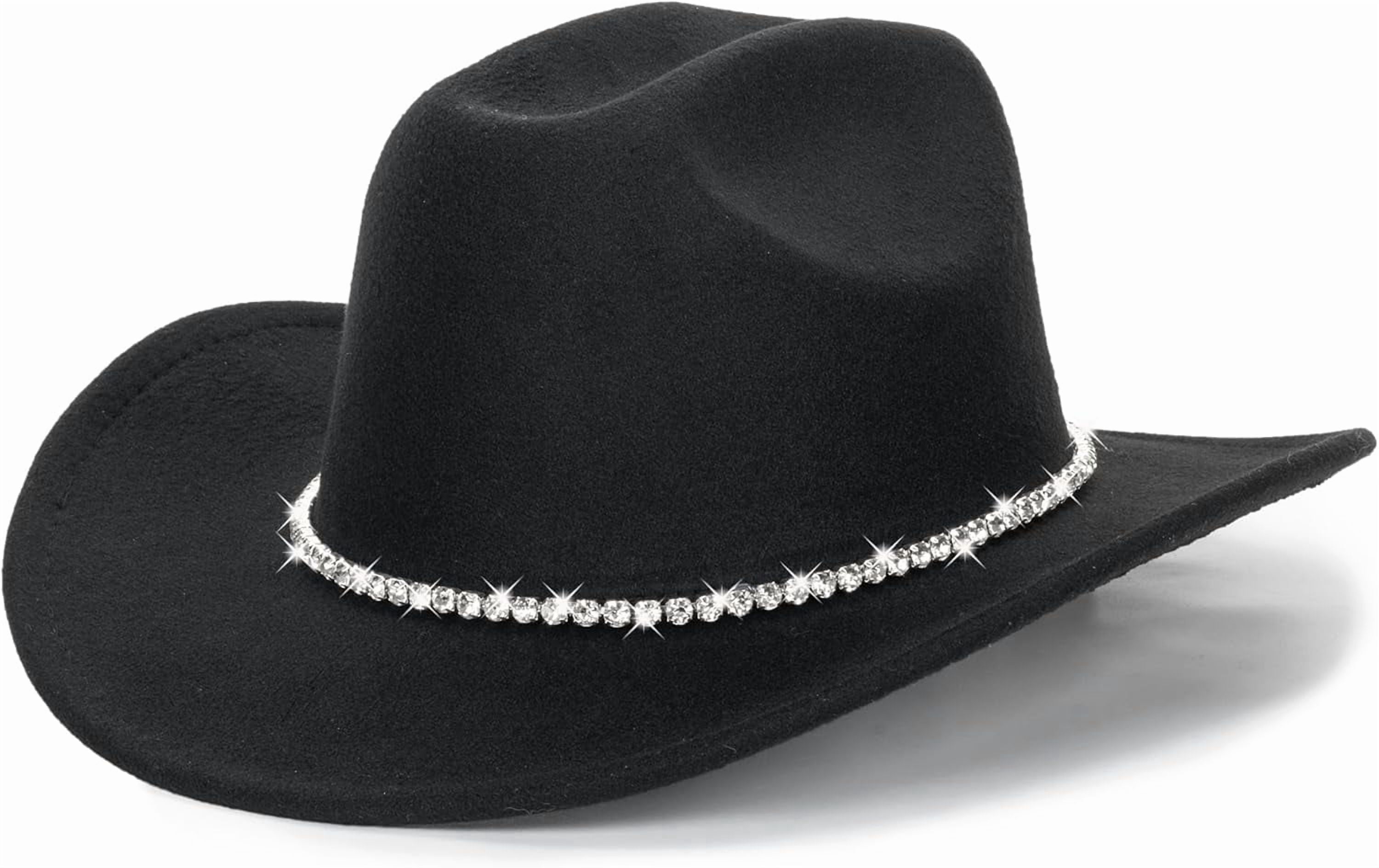 MIASHUI Glitter Silver Cowboy Hats for Women Western Sparkly 