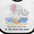 thumbnail image 4 of Inktastic My Noni Loves Me to the Moon and Back Elephant Family Boys or Girls Baby Bib, 4 of 4