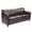 Brown, variant on Maklaine Modern / Contemporary Leather Upholstered Sofa in Black