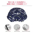 thumbnail image 3 of KLL Hawaiian Style Pattern Shower Cap & Bath Cap for Women,Reversible Oversized Waterproof Shower Caps for all Hair Lengths,Elastic Reusable Bathing Hair Cap, 3 of 6