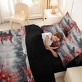 thumbnail image 5 of Homewish Red Cherry Blossoms 7 Pieces Full Size Bedding Sets,Japanese Ink Landscape Full Size Bed in a Bag,Black Reversible, 5 of 8