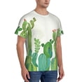 thumbnail image 4 of Yiaed Cartoon Cactus Print Mens Short Sleeve Tight Fit T-Shirt, Crewneck Casual Tee-Small, 4 of 5