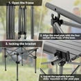 thumbnail image 3 of Portable Folding Camping Table for 2-4 Persons Aluminum Collapsible Table Lightweight with Carry Bag for Camping, Hiking, Picnics, BBQ, Beach Trips & Tailgating Black, L (20.8 inch), 3 of 6