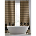 thumbnail image 5 of Checkered Stars Sheer Curtains 96 Inches Long 2 Panels Retro Brown Black Plaid Art Light Filtering Semi Sheer Window Curtains Drapes for Bedroom Living Room 52"x96", 5 of 7