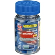 Rite Aid Extra Strength PM Pain Relief Gelcaps, 500 mg Acetaminophen / 25 mg Diphenhydramine - 80 Count | Nighttime PM Pain Reliever + Sleep Aid | Arthritis Pain Relief | Menstrual Pain Re